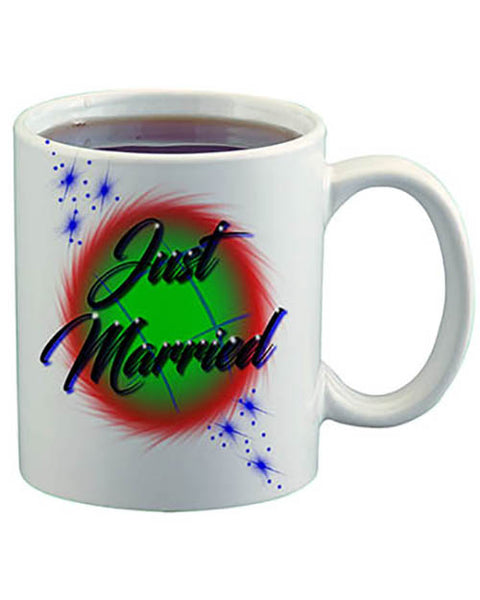 A002 Personalized Airbrush Name Design Ceramic Coffee Mug