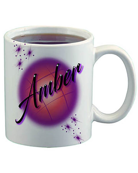 A004 Personalized Airbrush Name Design Ceramic Coffee Mug