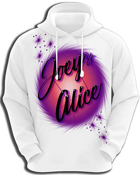 A007 Personalized Custom Airbrushed Name Writing Color Party Design Gift Hoodie