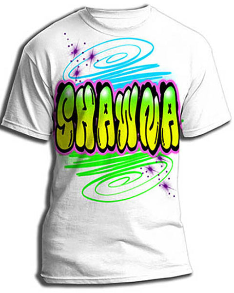 A010 Personalized Custom Airbrushed Name Writing Color Party Design Gift Shirt