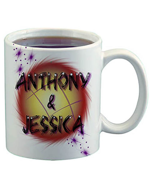 A013 Personalized Airbrush Name Design Ceramic Coffee Mug