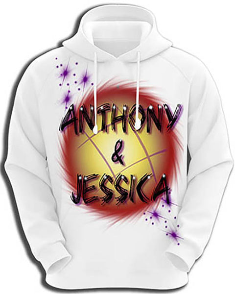 A013 Personalized Custom Airbrushed Name Writing Color Party Design Gift Hoodie