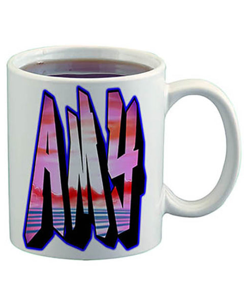 A014 Personalized Airbrush Name Design Ceramic Coffee Mug