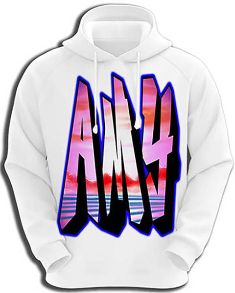 A014 Personalized Custom Airbrushed Name Writing Color Party Design Gift Hoodie