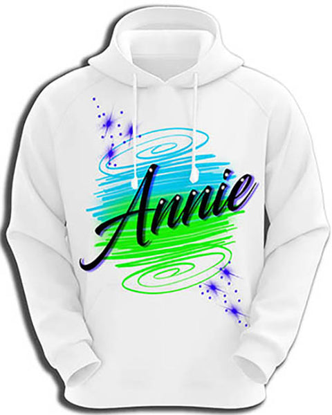 A016 Personalized Custom Airbrushed Name Writing Color Party Design Gift Hoodie