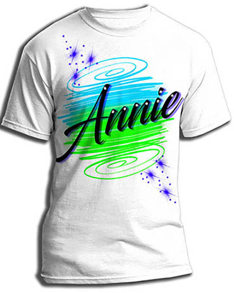 A016 Personalized Custom Airbrushed Name Writing Color Party Design Gift Shirt