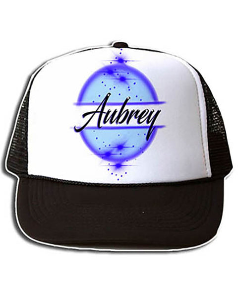 A017 Personalized Airbrush Name Design Snapback Trucker Hat