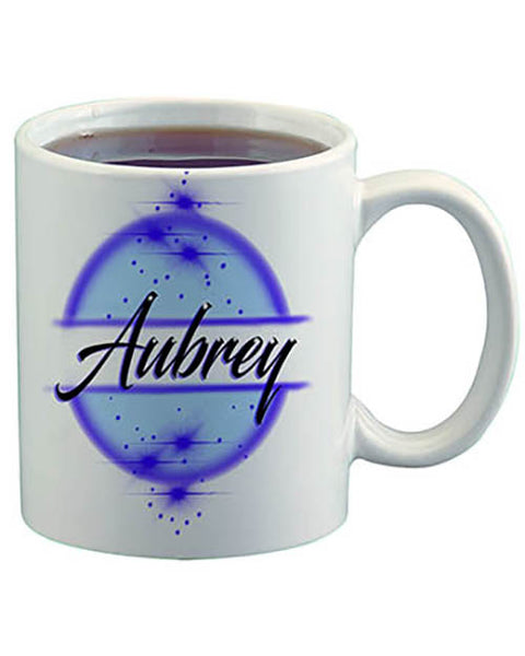 A017 Personalized Airbrush Name Design Ceramic Coffee Mug