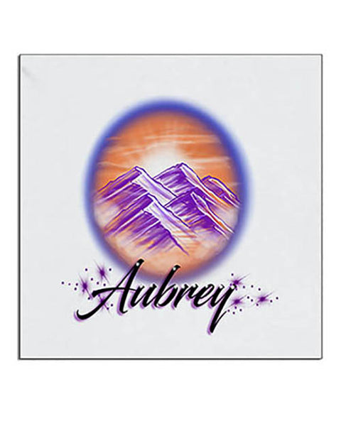 E006 Personalized Airbrush Mountain Scene Ceramic Coaster