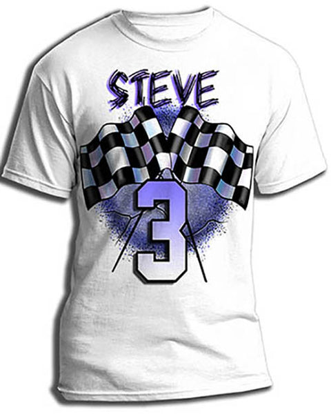 F013 Personalized Airbrushed Racing Tee Shirt