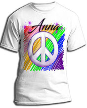 F025 Personalized Airbrushed Peace Sign Tee Shirt