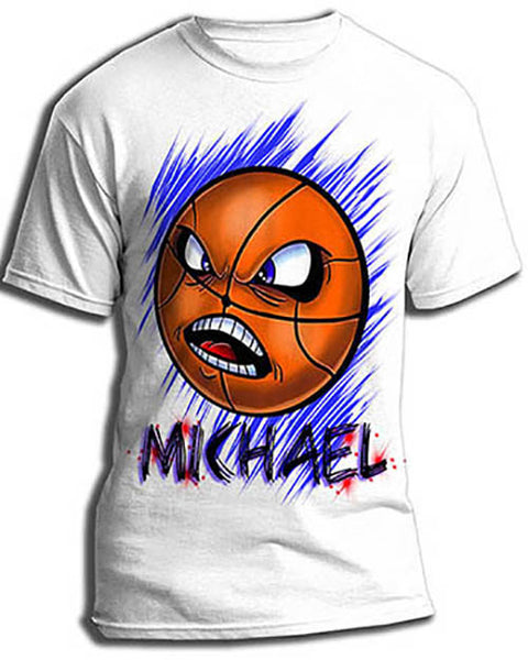 G004 Personalized Airbrush Basketball Tee Shirt