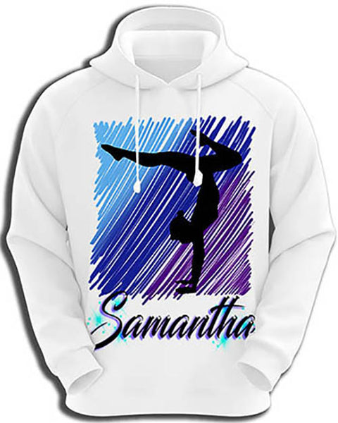 G012 Personalized Airbrush Gymnastics Hoodie Sweatshirt