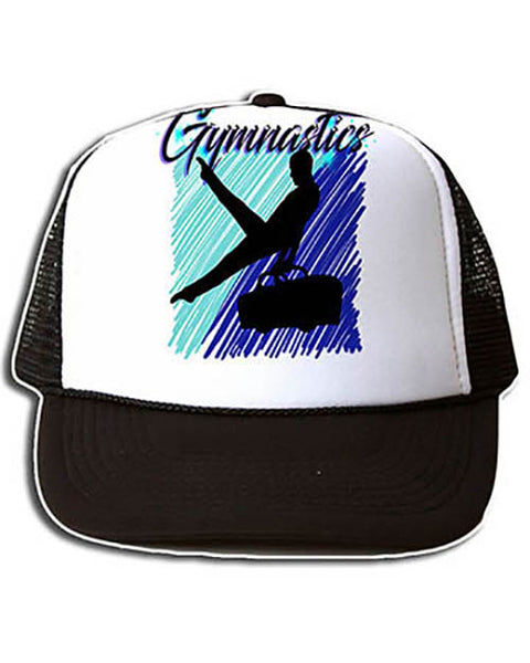 G013 Personalized Airbrush Gymnastics Snapback Trucker Hat