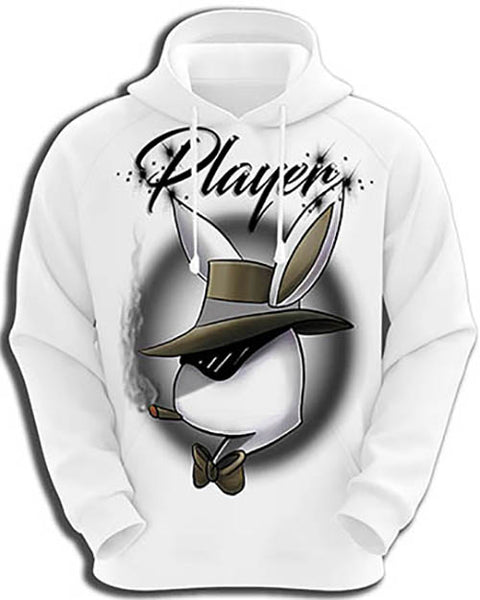 H017 Personalized Airbrushed Player Bunny Hoodie Sweatshirt