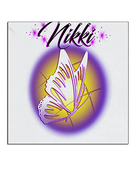 I001 Personalized Airbrush Butterfly Ceramic Coaster