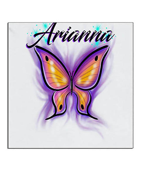 I002 Personalized Airbrush Butterfly Ceramic Coaster
