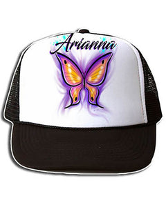 I002 Personalized Airbrush Butterfly Snapback Trucker Hat