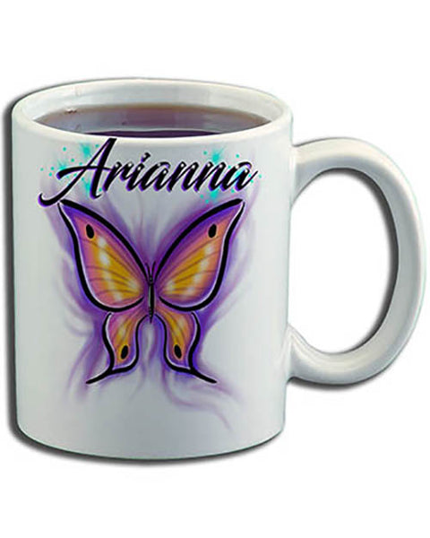 I002 Personalized Airbrush Butterfly Ceramic Coffee Mug