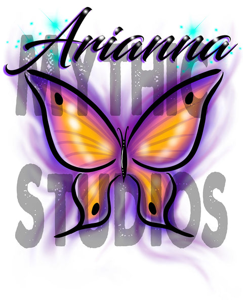 I002 Personalized Airbrush Butterfly License Plate Tag