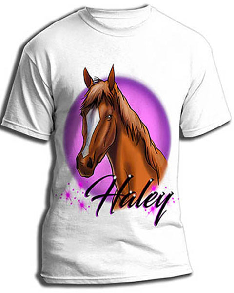 I004 Personalized Airbrush Horse Tee Shirt