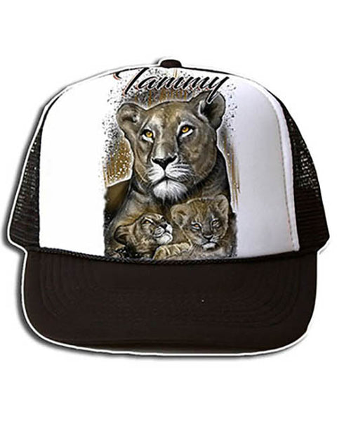 I014 Personalized Airbrush Tiger And Cubs Snapback Trucker Hat