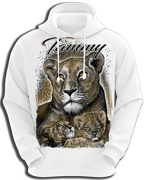 I014 Personalized Airbrush Tiger and Cubs Hoodie Sweatshirt