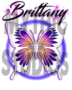 I012 Personalized Airbrush Butterfly Ceramic Coaster