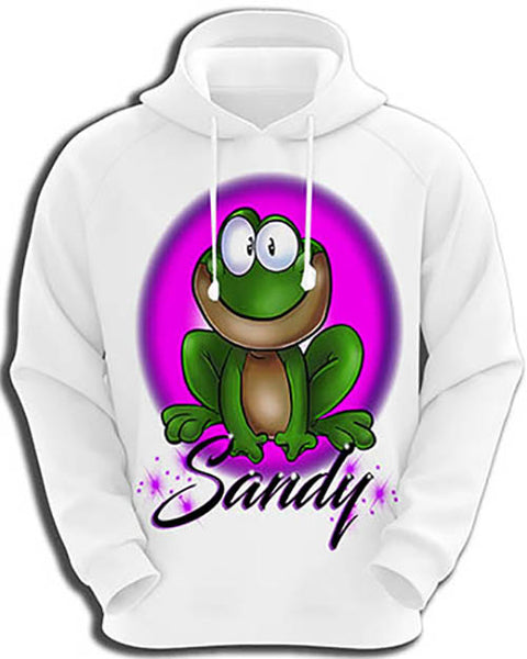 I015 Personalized Airbrush Frog Hoodie Sweatshirt