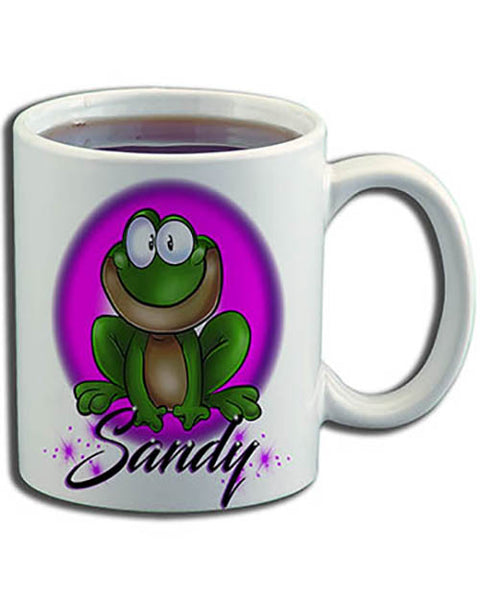 I015 Personalized Airbrush Frog Ceramic Coffee Mug
