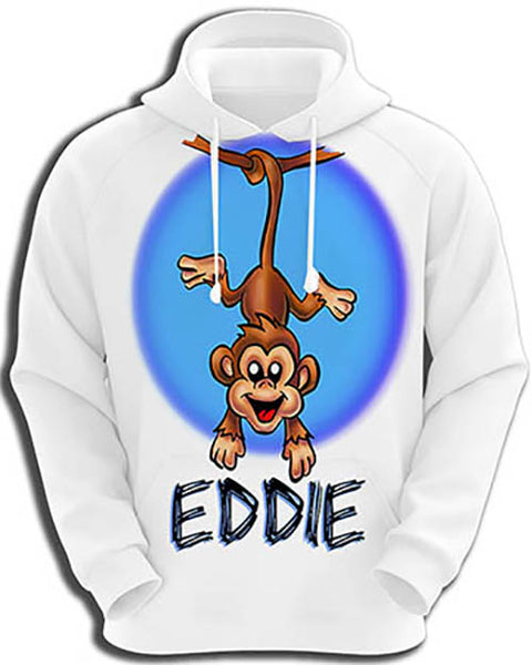 I016 Personalized Airbrush Monkey Hoodie Sweatshirt
