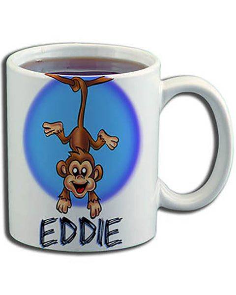 I016 Personalized Airbrush Monkey Ceramic Coffee Mug
