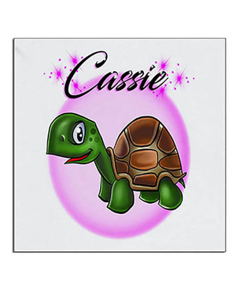 I017 Personalized Airbrush Turtle Ceramic Coaster