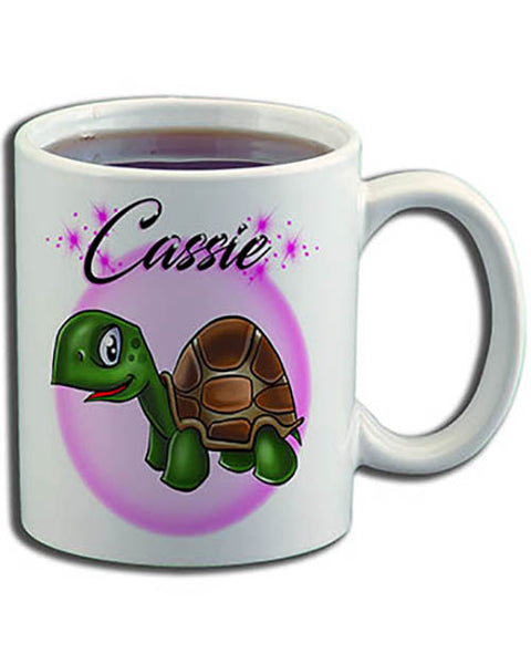 I017 Personalized Airbrush Turtle Ceramic Coffee Mug