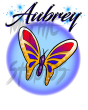 I026 Digitally Airbrush Painted Personalized Custom butterfly logo party  Drawstring Backpack