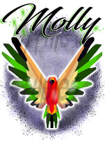 I029 Digitally Airbrush Painted Personalized Custom Bird Drawstring Backpack