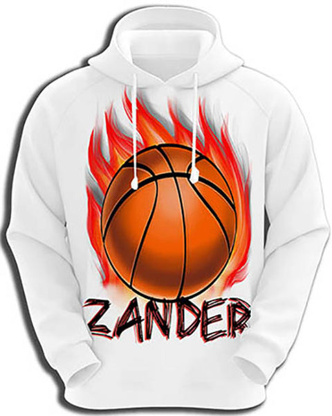 LG002 custom personalized airbrush Basketball Fire Hoodie Sweatshirt
