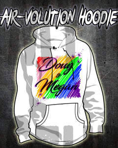A001 Personalized custom airbrushed couples name writing rainbow color Hoodie