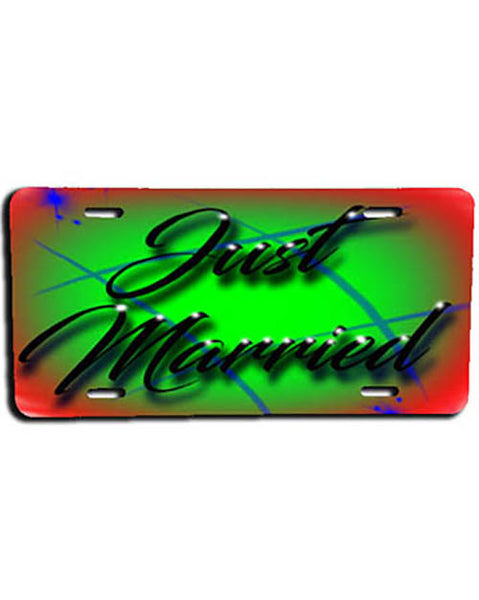 A002 Personalized Custom Airbrushed Name Writing Color  License Plate Tag