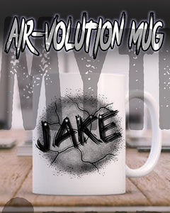 A003 Personalized Airbrush Name Design Ceramic Coffee Mug