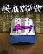 A005 Personalized Airbrush Name Design Snapback Trucker Hat
