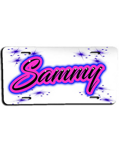 A005 Personalized Custom Airbrushed Name Writing Color Party Design Gift License Plate Tag