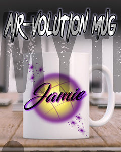 A006 Personalized Airbrush Name Design Ceramic Coffee Mug