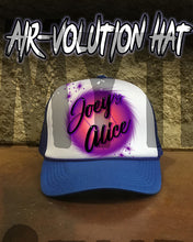 A007 Personalized Airbrush Name Design Snapback Trucker Hat