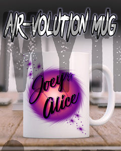 A007 Personalized Airbrush Name Design Ceramic Coffee Mug