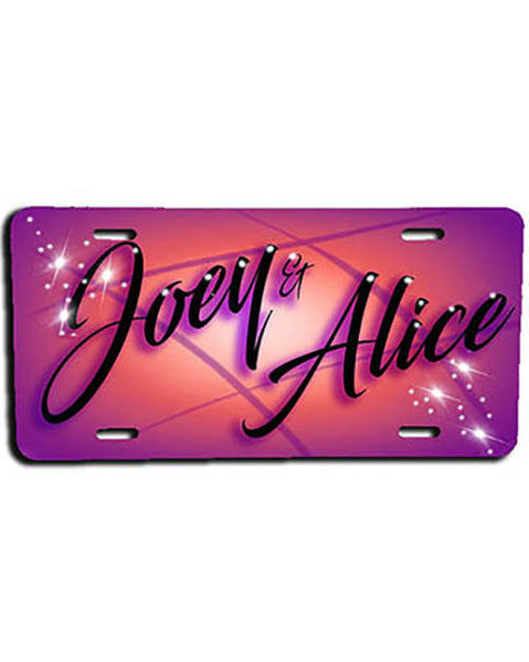 A007 Personalized Custom Airbrushed Name Writing Color Party Design Gift License Plate Tag