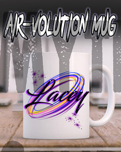 A008 Personalized Airbrush Name Design Ceramic Coffee Mug