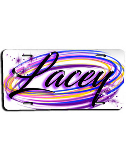 A008 Personalized Custom Airbrushed Name Writing Color Party Design Gift License Plate Tag