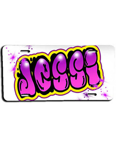 A009 Personalized Custom Airbrushed Name Writing Color Party Design Gift License Plate Tag