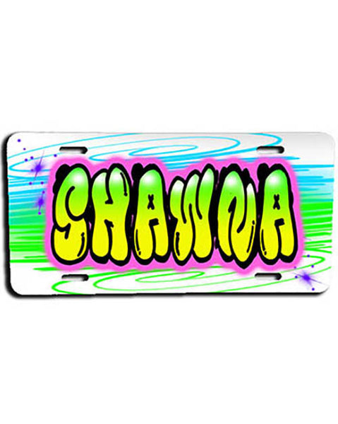 A010 Personalized Custom Airbrushed Name Writing Color Party Design Gift License Plate Tag